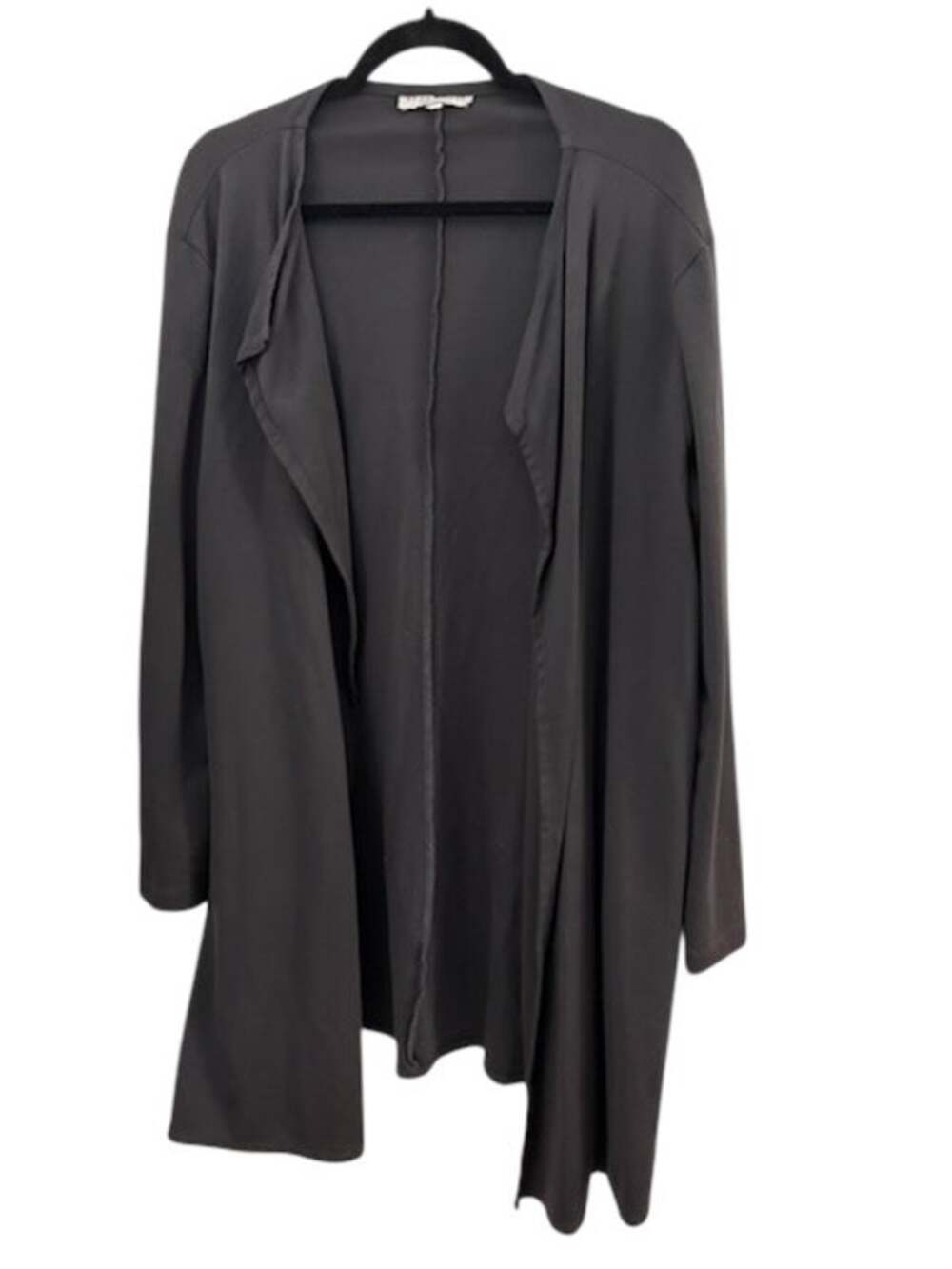 Bryn Walker Dark Gray Open Flowy Cardigan Sweater Large Modal Blend Drapey Boho